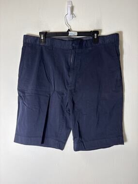 NWOT Men's Cremiux navy Flat Front Cotton Shorts Sz 38
